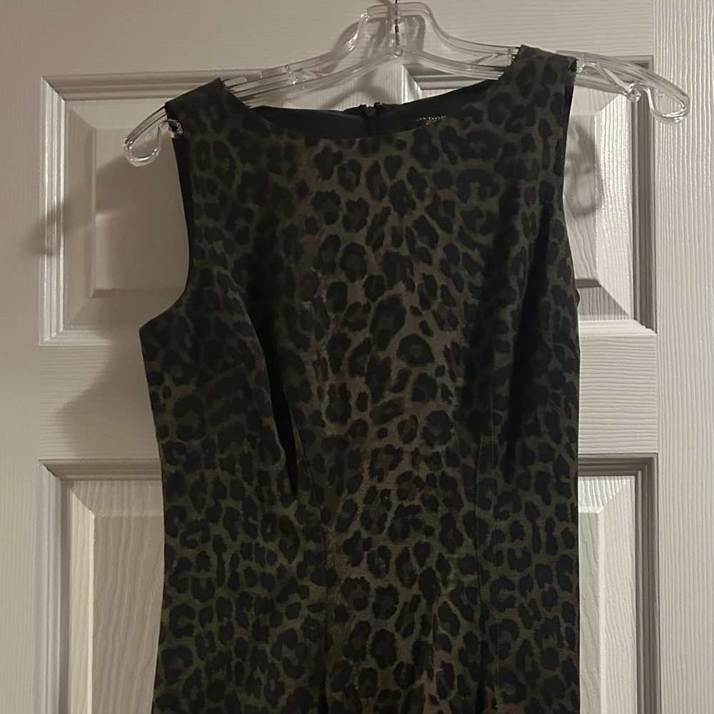 Ann Taylor Black and Brown Animal Print Mini Dress
